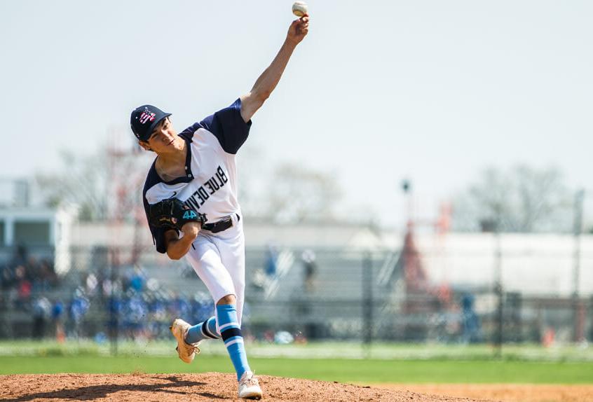 Poly Prep Baseball pitcher throwing the ball